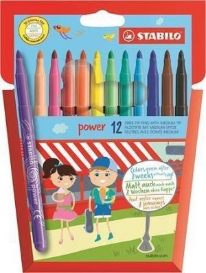 Fixy "Power", 2 mm, 12 barev, STABILO