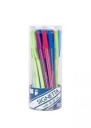 Kuličkové pero "Signetta Mix", mix barev, ve stojánku, 0,7mm, s uzávěrem, modrý inkoust, I
