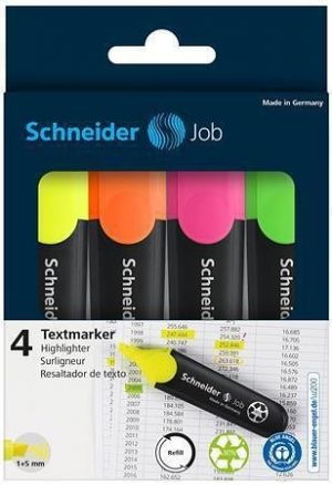 Zvýrazňovač "Job 150", 4 barvy, 1-5mm, SCHNEIDER