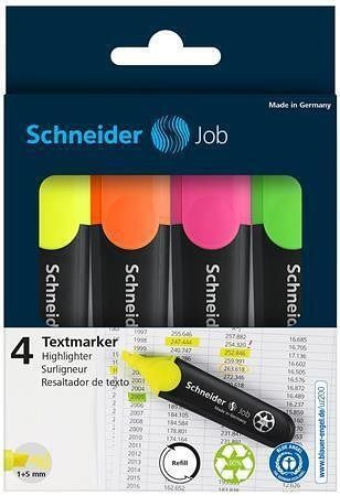 Zvýrazňovač "Job 150", 4 barvy, 1-5mm, SCHNEIDER