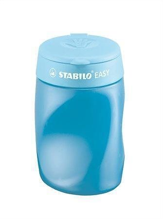 Ořezávátko, 3 otvory, se zásobníkem na odpad, pro praváky, STABILO "Easy", modré