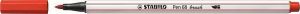 Štětcový fix "Pen 68 brush", červená, STABILO