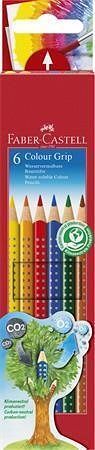 Barevné pastelky "Grip 2001", 6 barev, trojhranné, FABER-CASTELL