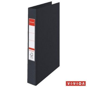 Kroužkový pořadač "Standard", Vivida černá, 4 kroužky, 42 mm, A4, PP, ESSELTE