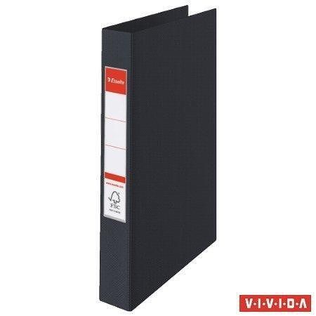 Kroužkový pořadač "Standard", Vivida černá, 4 kroužky, 42 mm, A4, PP, ESSELTE