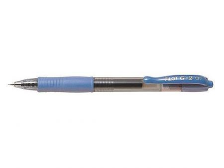 Gelové pero "G-2", nebeská modrá, 0,32 mm, stiskací mechanismus, PILOT