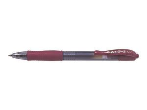 Gelové pero "G-2", bordó, 0,32 mm, stiskací mechanismus, PILOT