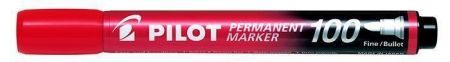 Permanentní popisovač "Permanent Marker 100", červená, 1 mm, kuželový hrot, PILOT