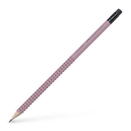 Grafitová tužka s gumou "Grip 2001", růžová, B, trojhranná, FABER-CASTELL 217237
