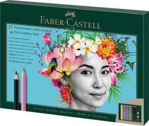 Barevné pastelky "Polychromos &amp; Pitt Graphite Matt", 17 barev, 23 ks, sada, FABER-CASTELL 