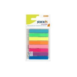 Samolepicí záložky, neonové barvy, 45 x 8 mm, 8x 20 listů, plast, STICK N 21401