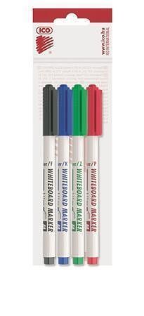 Popisovač na bílou tabuli a flipchart "Slim M", 4 barvy, 1-1,5 mm, kuželový hrot, ICO 9580