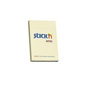 Samolepicí bloček, pastelově žlutá, 76 x 51 mm, 100 listů, STICK N 21006