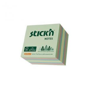Samolepicí bloček, mix lesních pastelový barev, 76 x 76 mm, 400 listů, STICK N 21891