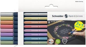 Metalická sada rollerball "Paint-It 050", 8 různých barev, 0,4 mm, SCHNEIDER ML05011502