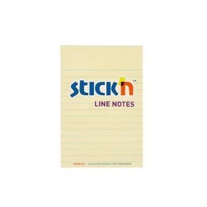 Samolepicí bloček, pastelově žlutá, linkovaný, 152 x 101 mm, 100 listů, STICK N 21056