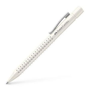 Kuličkové pero "Grip 2010-M", modrá, stiskací mechanismus, 0,5 mm, bílé tělo pera, FABER-C
