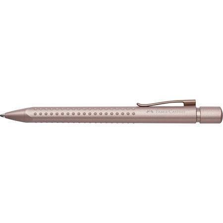 Kuličkové pero "Grip 2010-M", modrá, stiskací mechanismus, 0,5 mm, růžové tělo pera, FABER