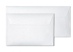 Ozdobné obálky Millenium - DL, 120 g/m2, metalické, bílé, 10 ks
