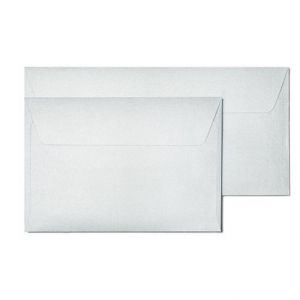 Ozdobné obálky Pearl - DL, 120 g/m2, perleťové, stříbrné, 10 ks