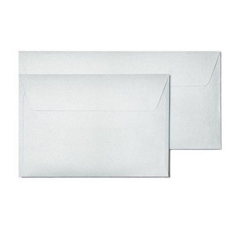 Ozdobné obálky Pearl - DL, 120 g/m2, perleťové, stříbrné, 10 ks           