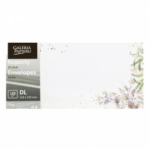 Ozdobné obálky hladké - DL, 120 g/m2, motiv metalických květin, 10 ks