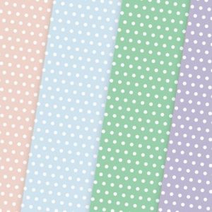 Ozdobný papír A4 Polka Dot - 200 g/m2, pastelový, 20 listů