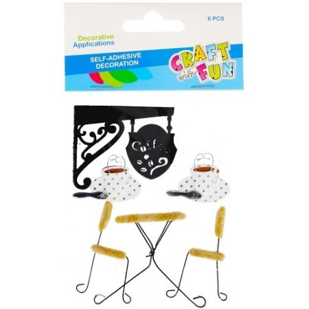 CRAFT WITH FUN DEKORATIVNÍ OZDOBA SAMOLEPICÍ KAVÁRNA