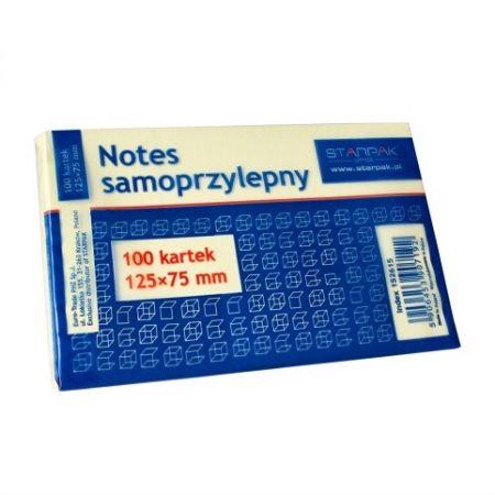 NOTES SAMOLEPICÍ kartičky 125 x 75 mm 100 LISTŮ