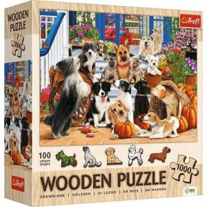 TREFL Dřevěné puzzle Psí přátelství 1000 dílků