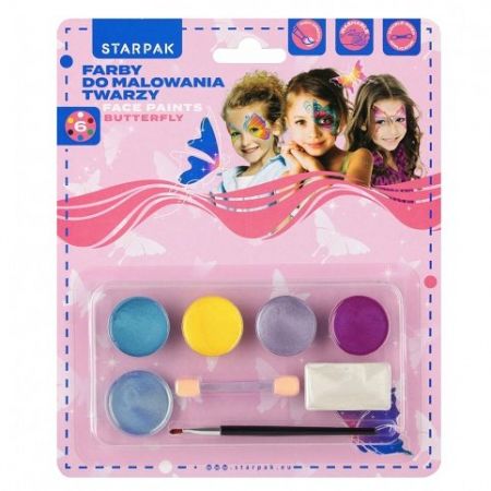 Barvy na obličej 6 barev, Butterfly STARPAK 528374