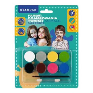 Barvy na malování na obličej 8 barev Zvířátka STARPAK 528372