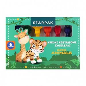 Voskové pastelky voskovky 6 barev zvířátka Starpak 563026
