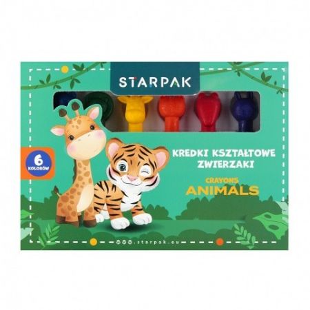 Voskové pastelky voskovky 6 barev zvířátka Starpak 563026
