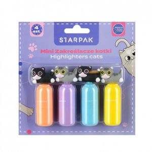 Starpak Zvýrazňovače Mini 4 barvy Kočičky 563030
