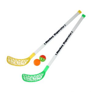 Hokejky florbalové s míčkem a pukem 80 cm - 2 kusy