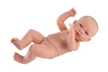 Llorens 84301 NEW BORN CHLAPEČEK - realistická panenka miminko s celovinylovým tělem - 43 