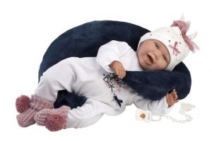 Llorens 74050 NEW BORN - realistická panenka miminko se zvuky a měkkým látkovým tělem - 42