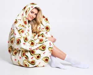 Cozy Noxxiez CH353 Avokádo - hřejivá televizní mikinová deka s kapucí pro teenagery a dosp