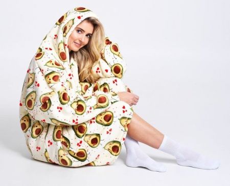 Cozy Noxxiez CH353 Avokádo - hřejivá televizní mikinová deka s kapucí pro teenagery a dosp