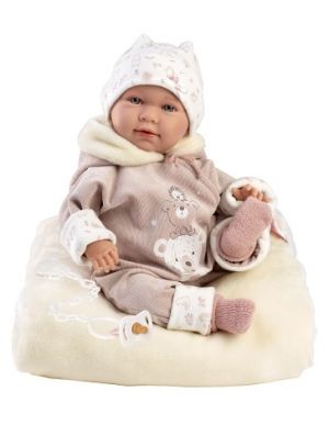 Llorens 74106 NEW BORN - realistická panenka miminko se zvuky a měkkým látkovým tělem - 42