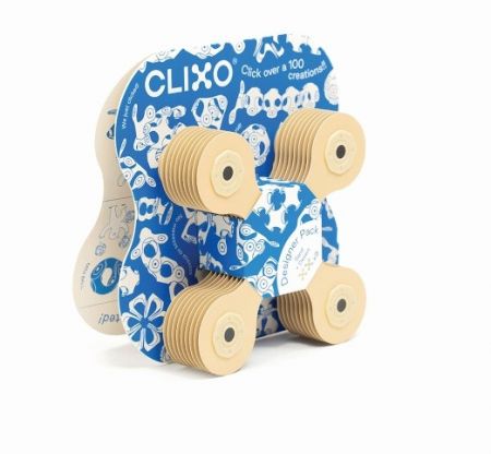 CLIXO Designer Beige &amp; Grey - magnetická stavebnice 9 kusů