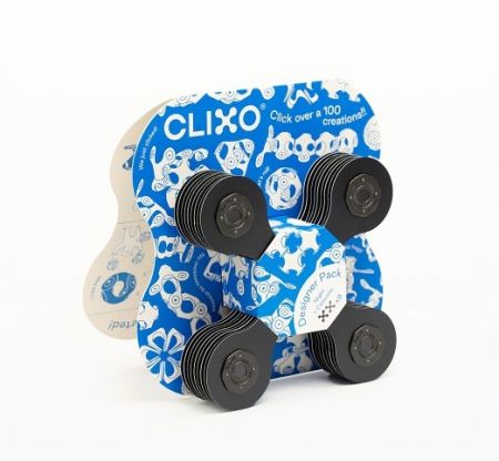 CLIXO Designer Black &amp; Grey - magnetická stavebnice 9 kusů