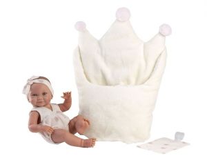 Llorens 73814 NEW BORN HOLČIČKA - realistická panenka miminko s celovinylovým tělem - 40 c
