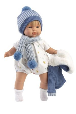 Llorens 38573 SASHA - realistická panenka se zvuky a měkkým látkovým tělem - 38 cm