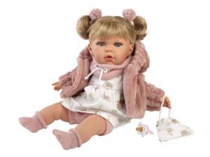 Llorens 42408 JULIA - realistická panenka se zvuky a měkkým látkovým tělem - 42 cm