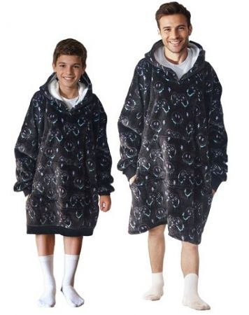 Cozy Noxxiez CH370 PC hráč potisk - hřejivá televizní mikinová deka s kapucí pro teenagery