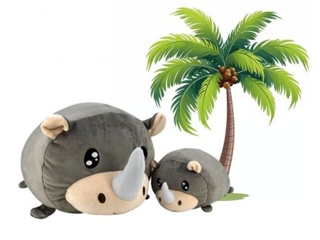 Magic Baby Nosorožec - maminka s mláďátkem - set plyšových hraček 20 a 40 cm