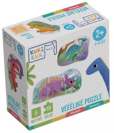 KukiKuk 80006 Véééliké puzzle Dinosauři