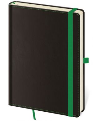 Tečkovaný zápisník Black Green L (čtverečkovaný)